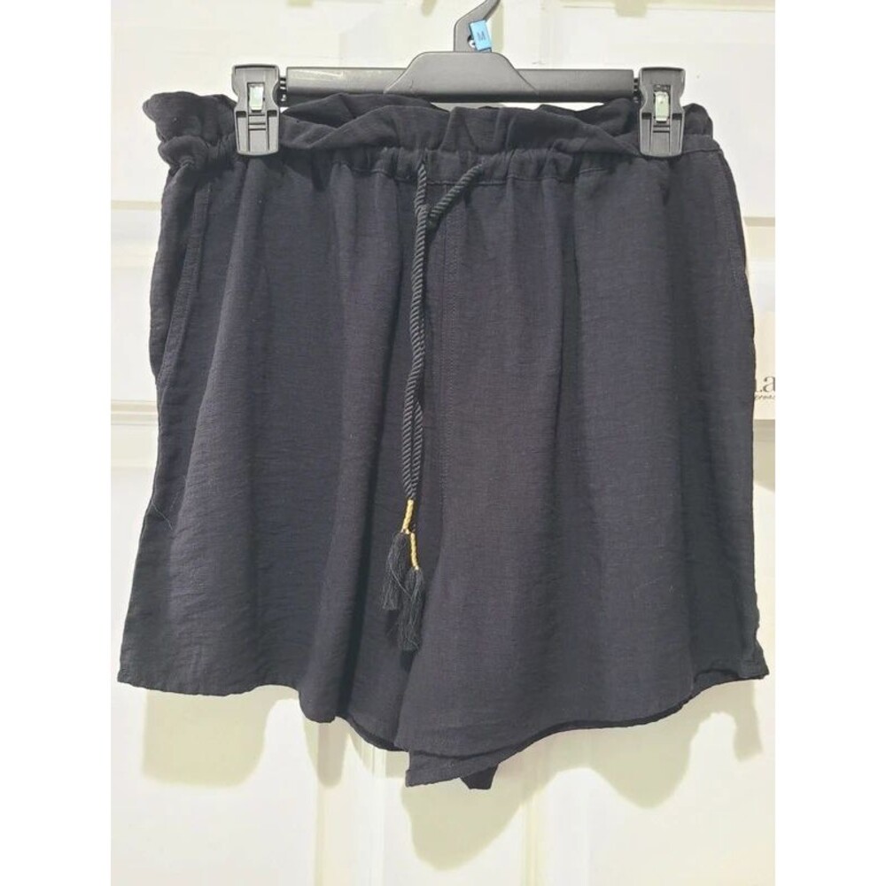 NWT ana Black Linen-like Pull on shorts Sz S